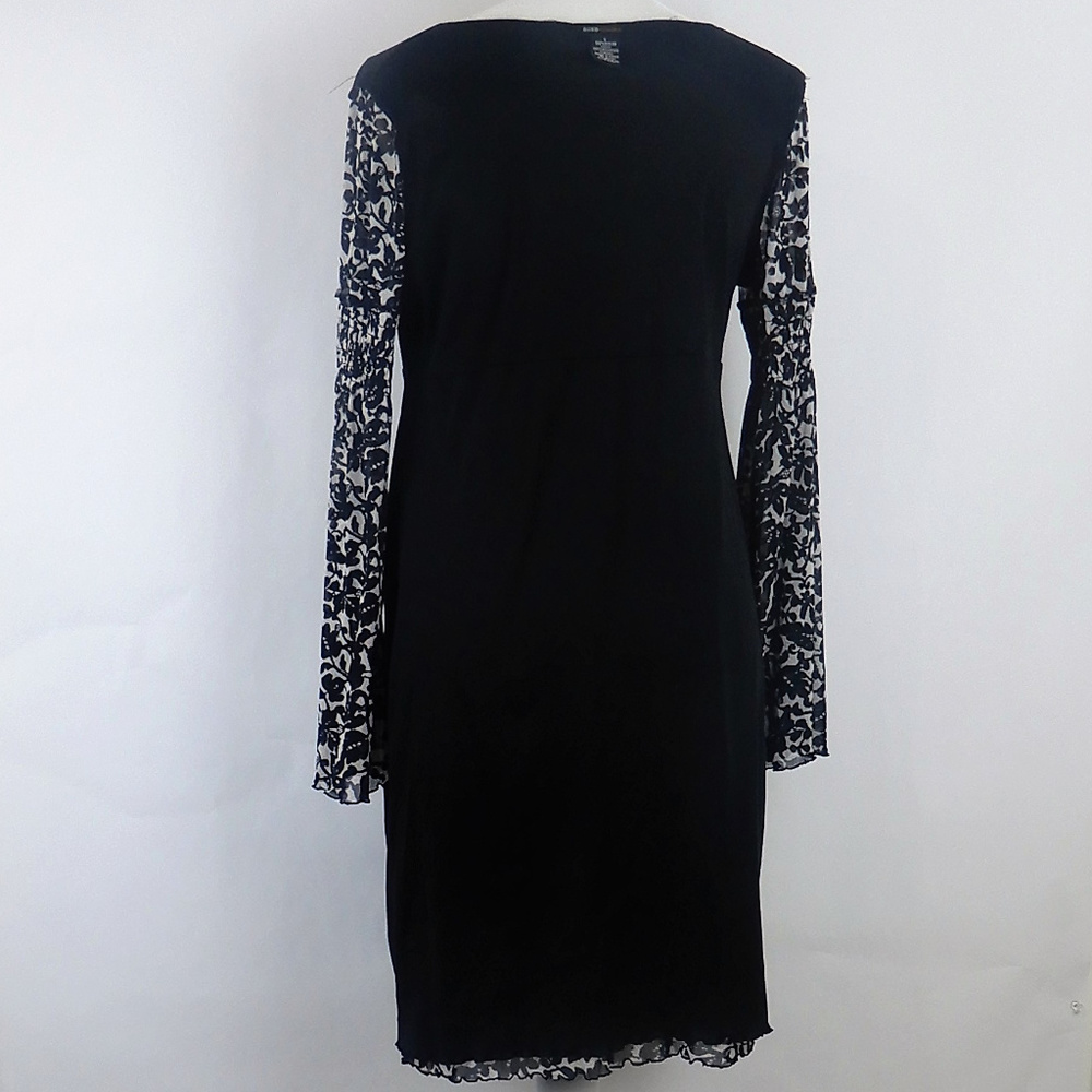 BCBGMAXAZRIA Transparent Long Sleeve Black Dress - Picture 8 of 8